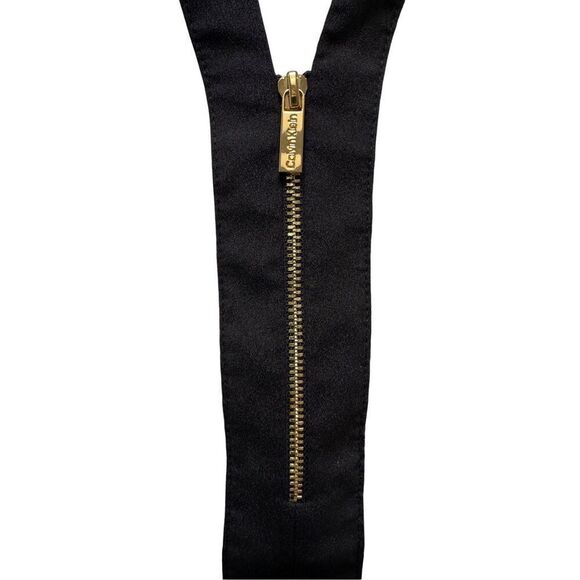 Calvin Klein women 1/2 zip white long sleeve blouse black trim size S/P #46-1919 - Picture 3 of 4